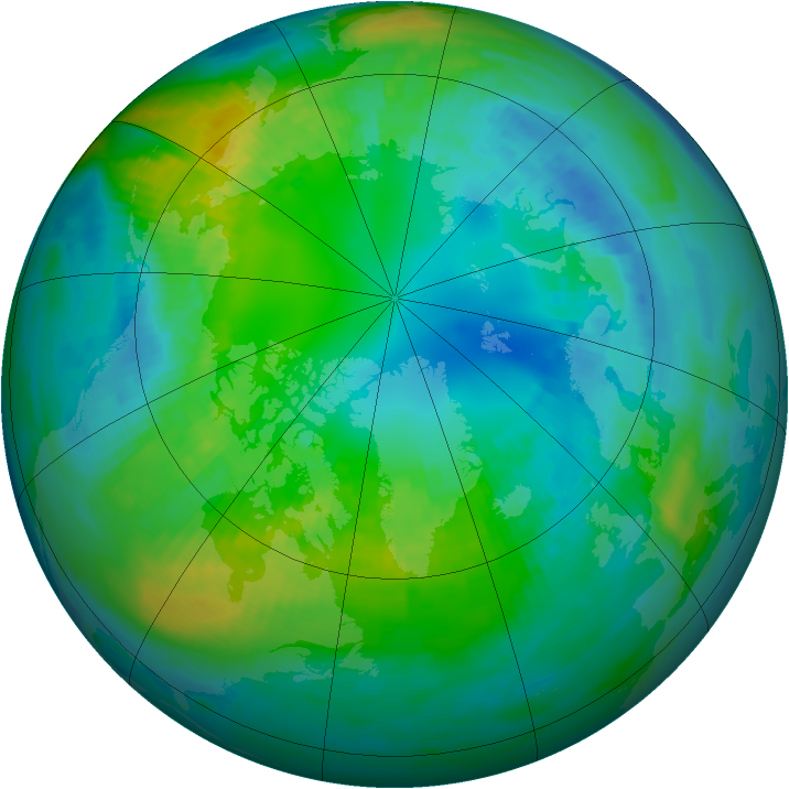 Arctic ozone map for 23 October 1981